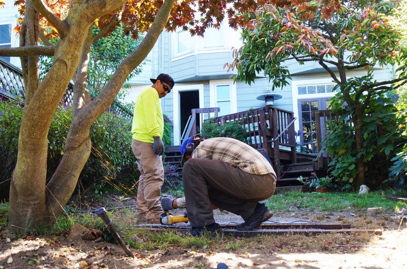 Landscaper working